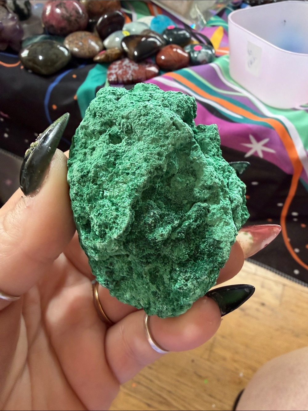 Natural Green Decorative Stone - raw malachite in its free form